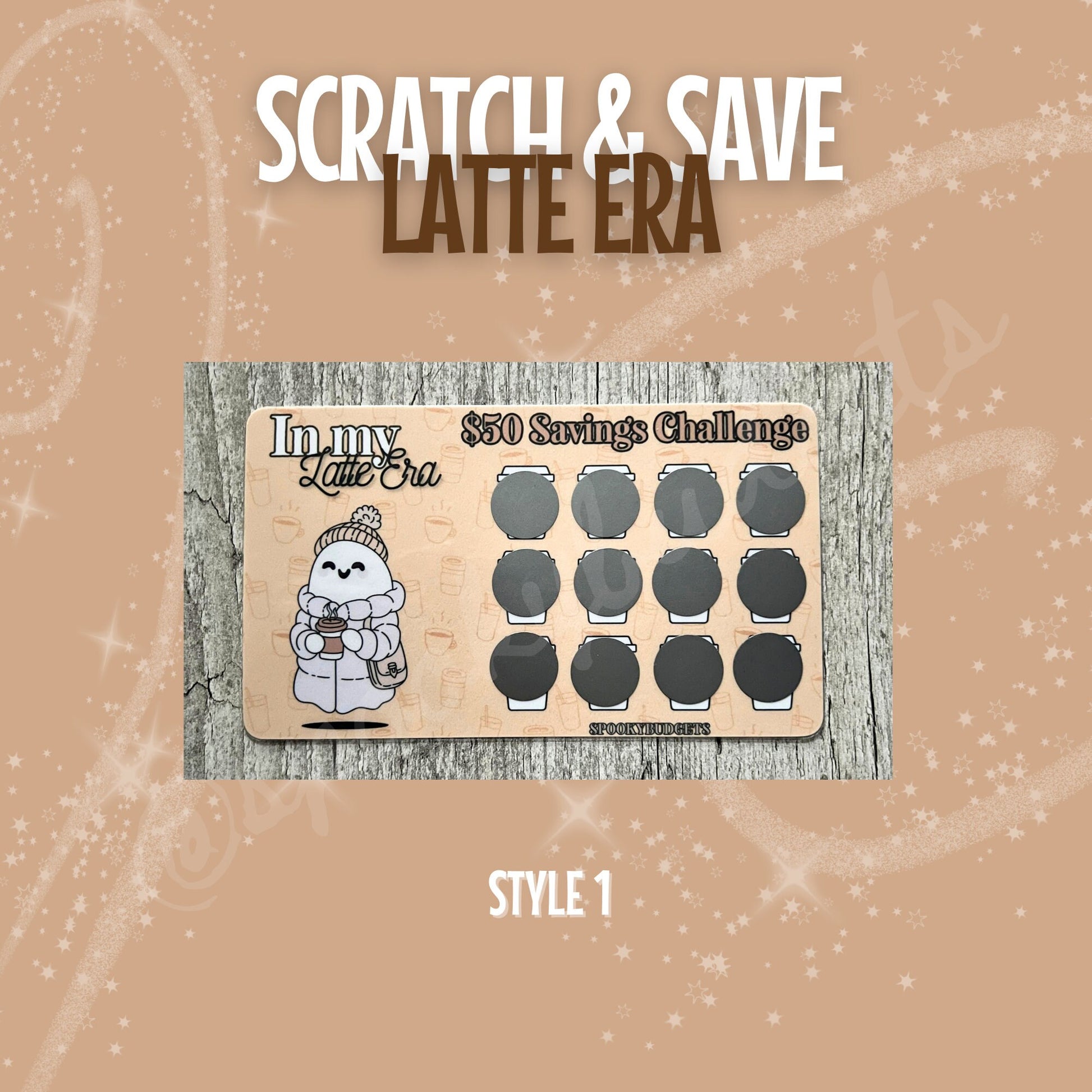 In My Latte Era Scratch & Save Cash Savings Challenge A6 A5 Laminated