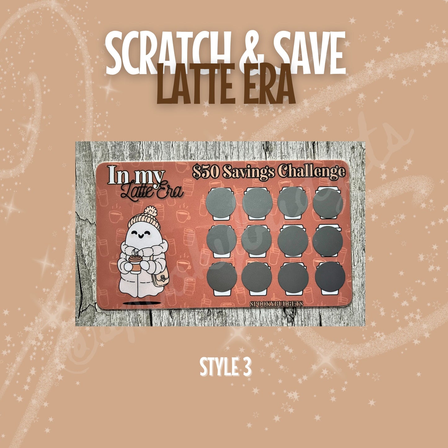 In My Latte Era Scratch & Save Cash Savings Challenge A6 A5 Laminated