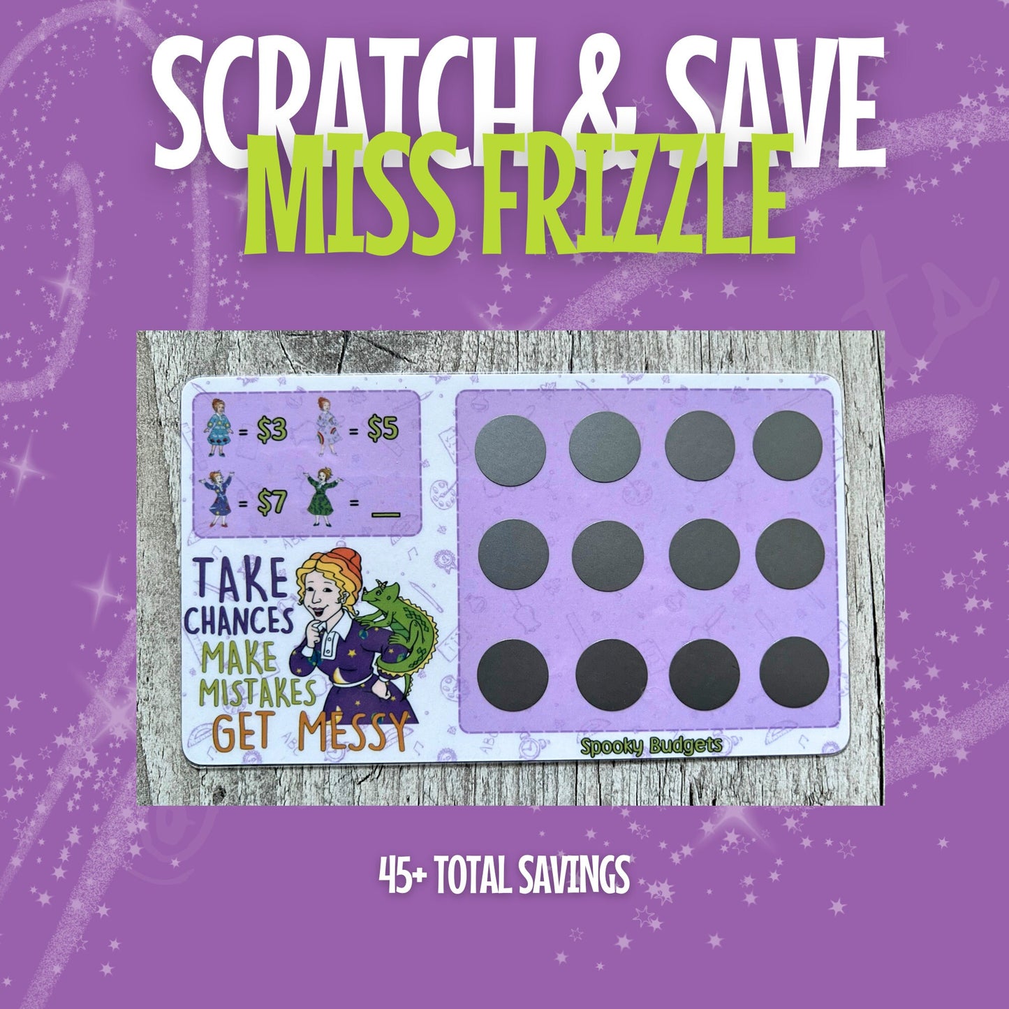 Miss Frizzle Scratch & Save Challenge A5 A6 Laminated