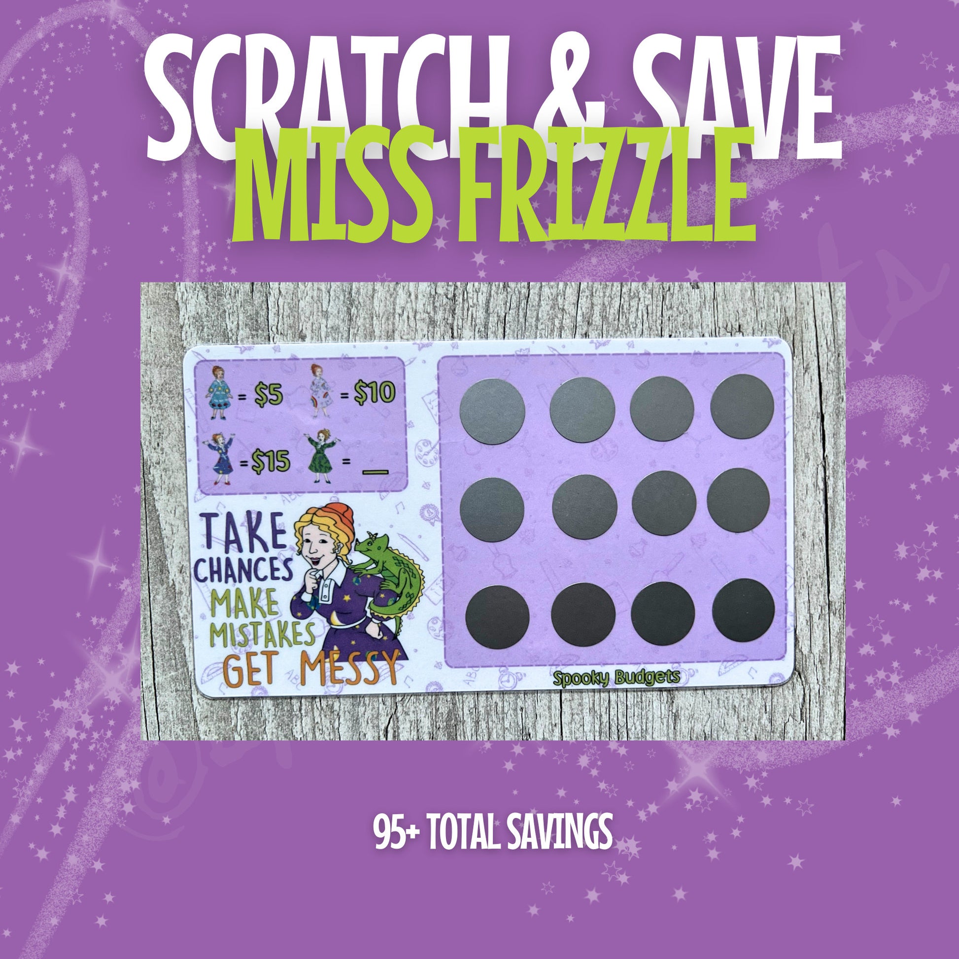 Miss Frizzle Scratch & Save Challenge A5 A6 Laminated