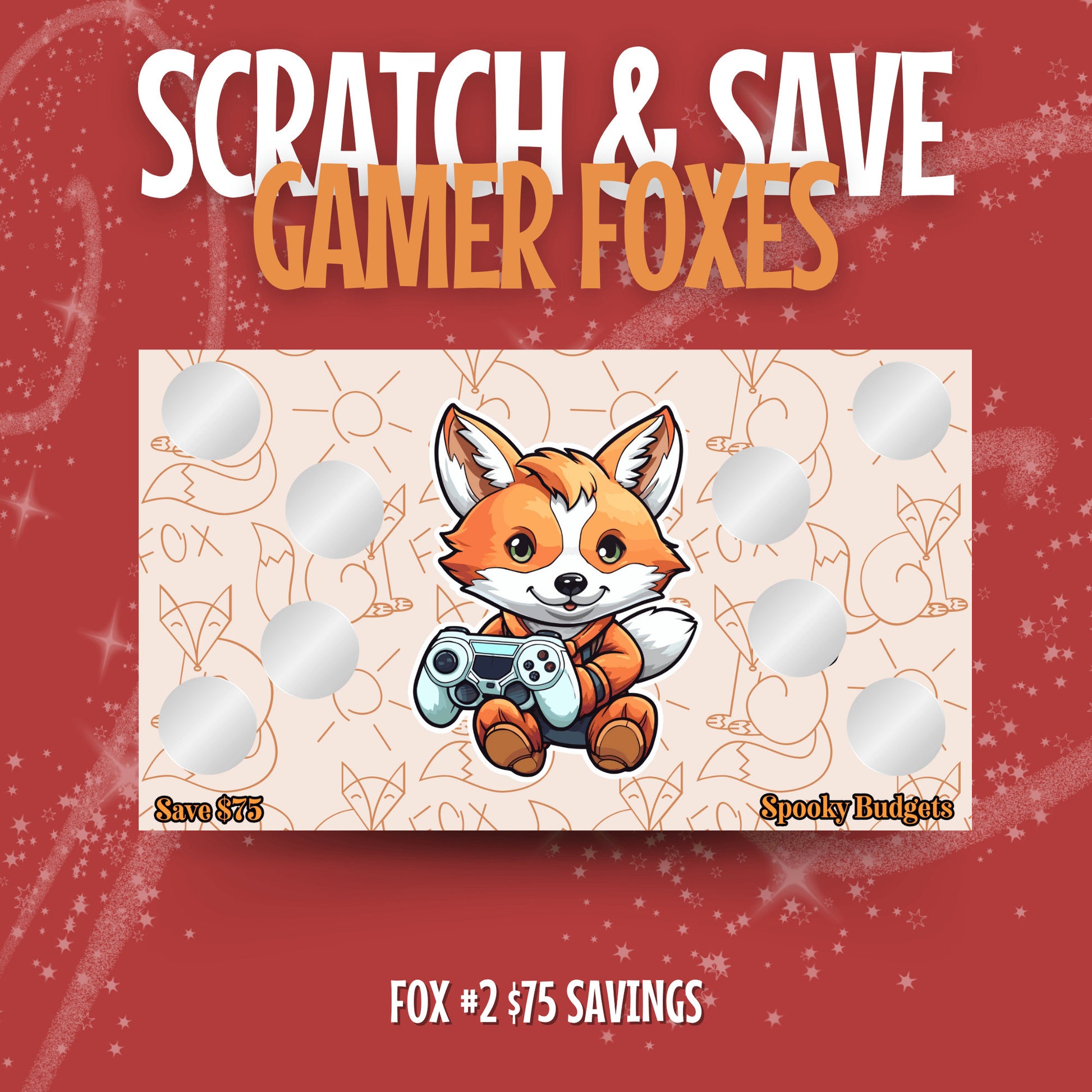 Gamer Foxes Scratch & Save Cash Savings Challenge A6 A5 Laminated