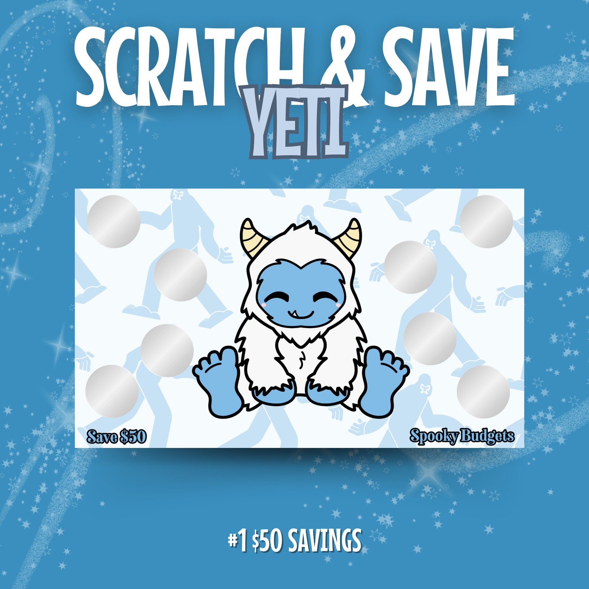 Yeti Scratch & Save Cash Savings Challenge A6 A5 Laminated