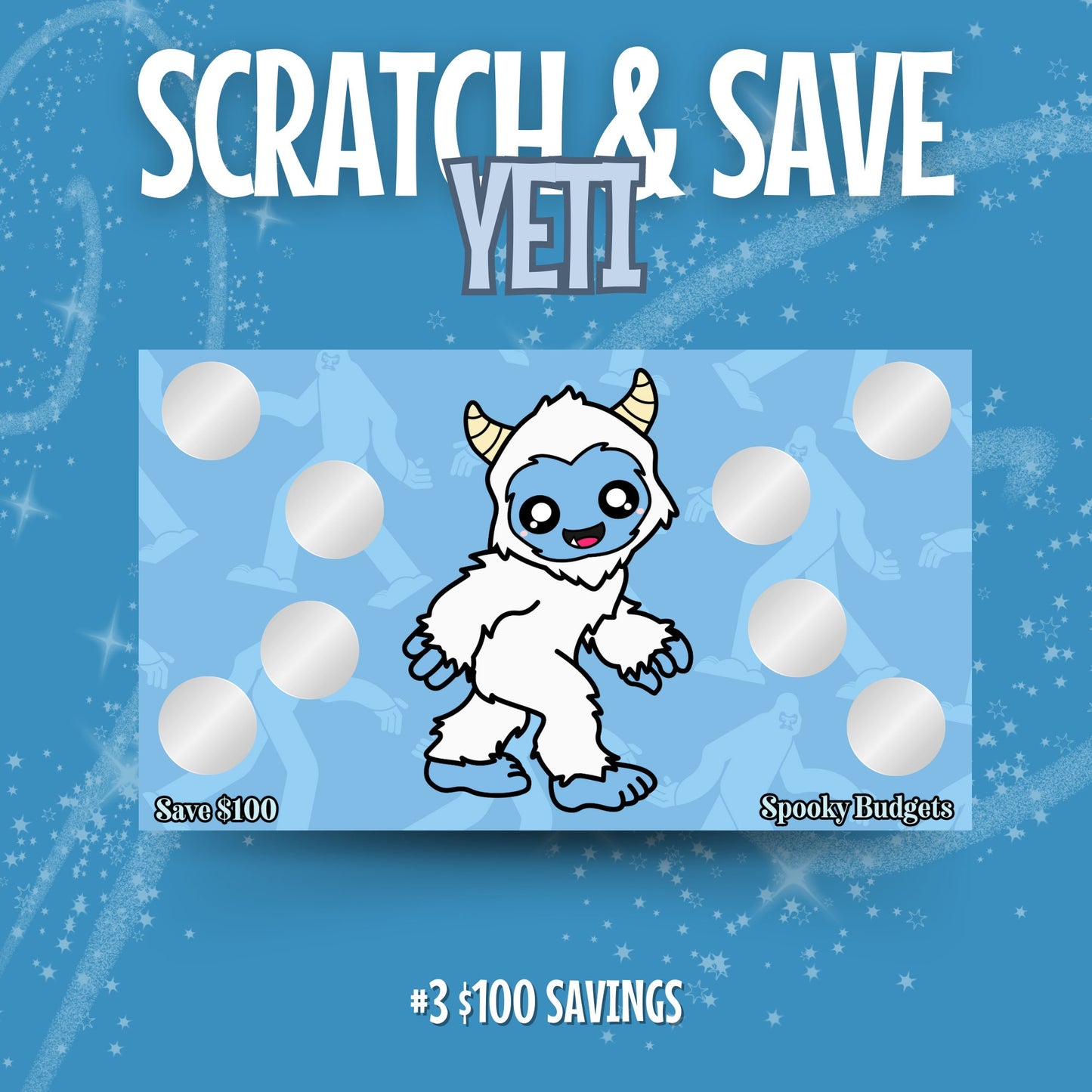 Yeti Scratch & Save Cash Savings Challenge A6 A5 Laminated