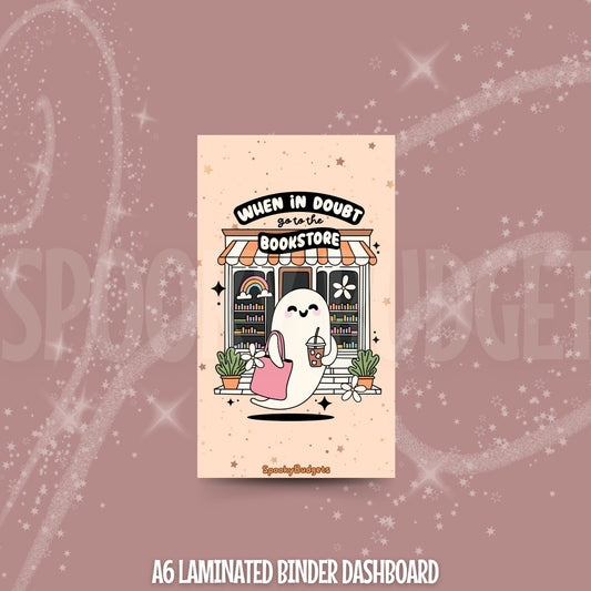 Bookstore Ghost A6 Binder Dashboards Laminated