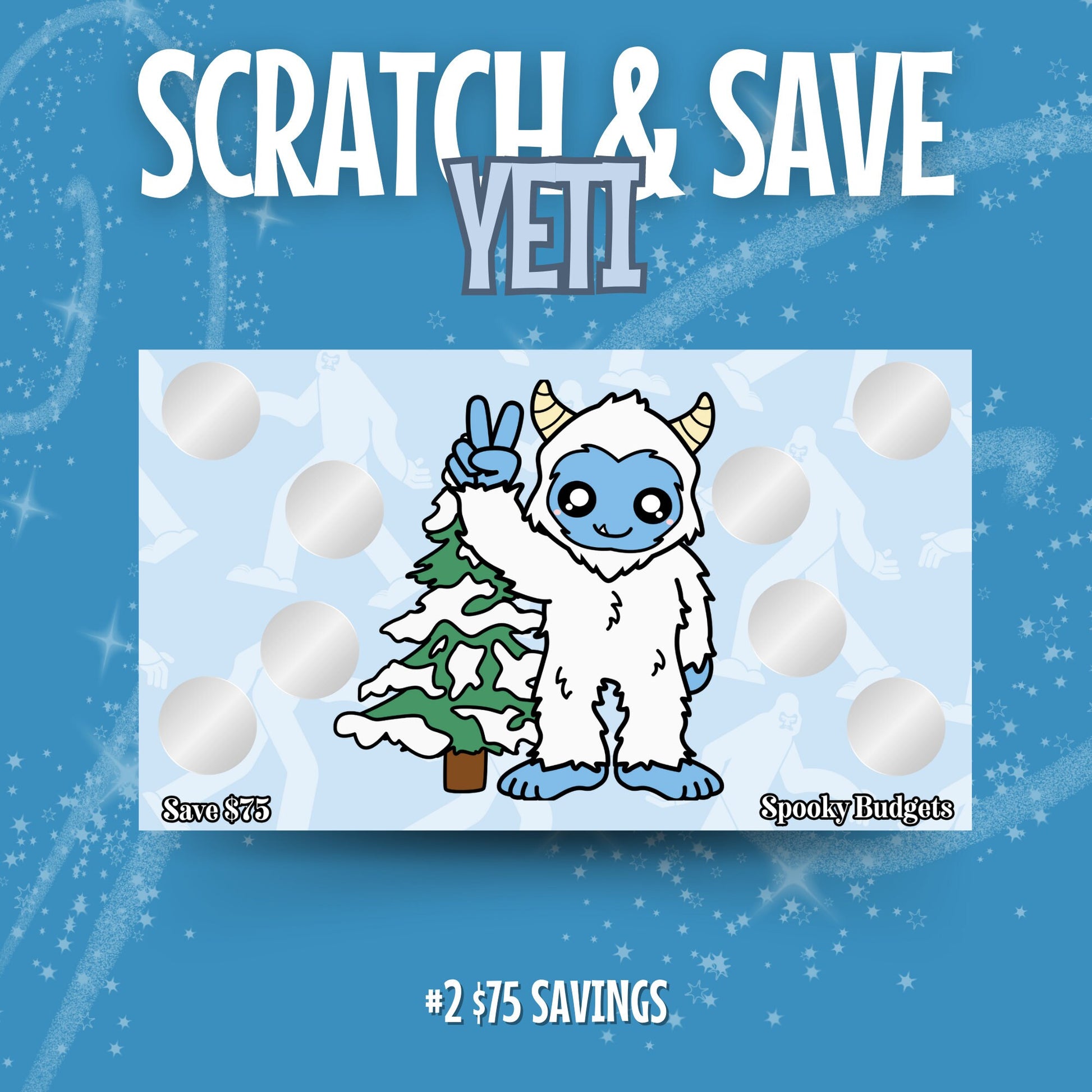 Yeti Scratch & Save Cash Savings Challenge A6 A5 Laminated