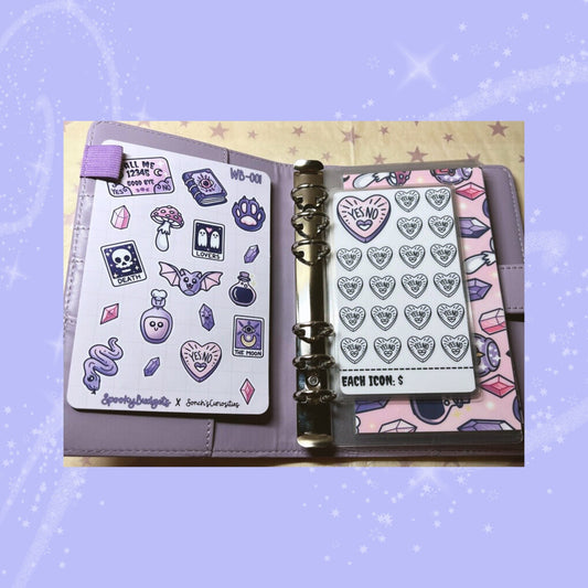 Pastel Witch Budget Binder A6 Laminated Custom Cash Envelopes w/ Trackers & Sticker Sheet