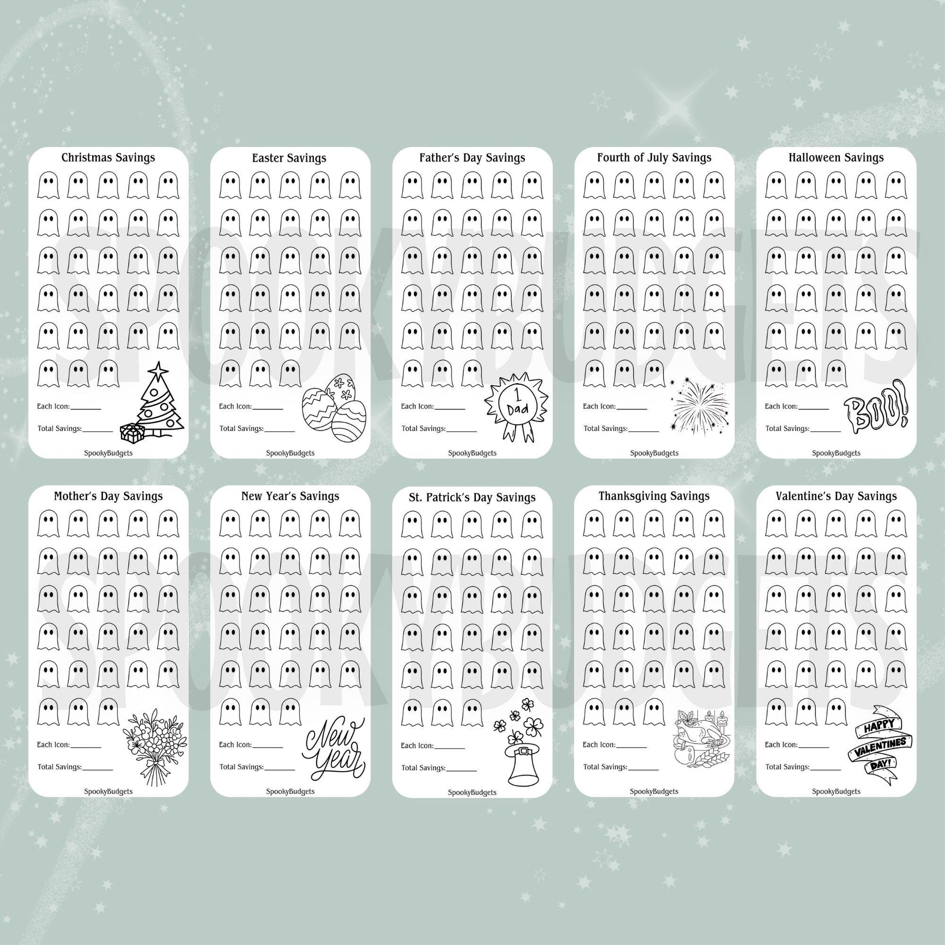 Holiday Savings Trackers A6