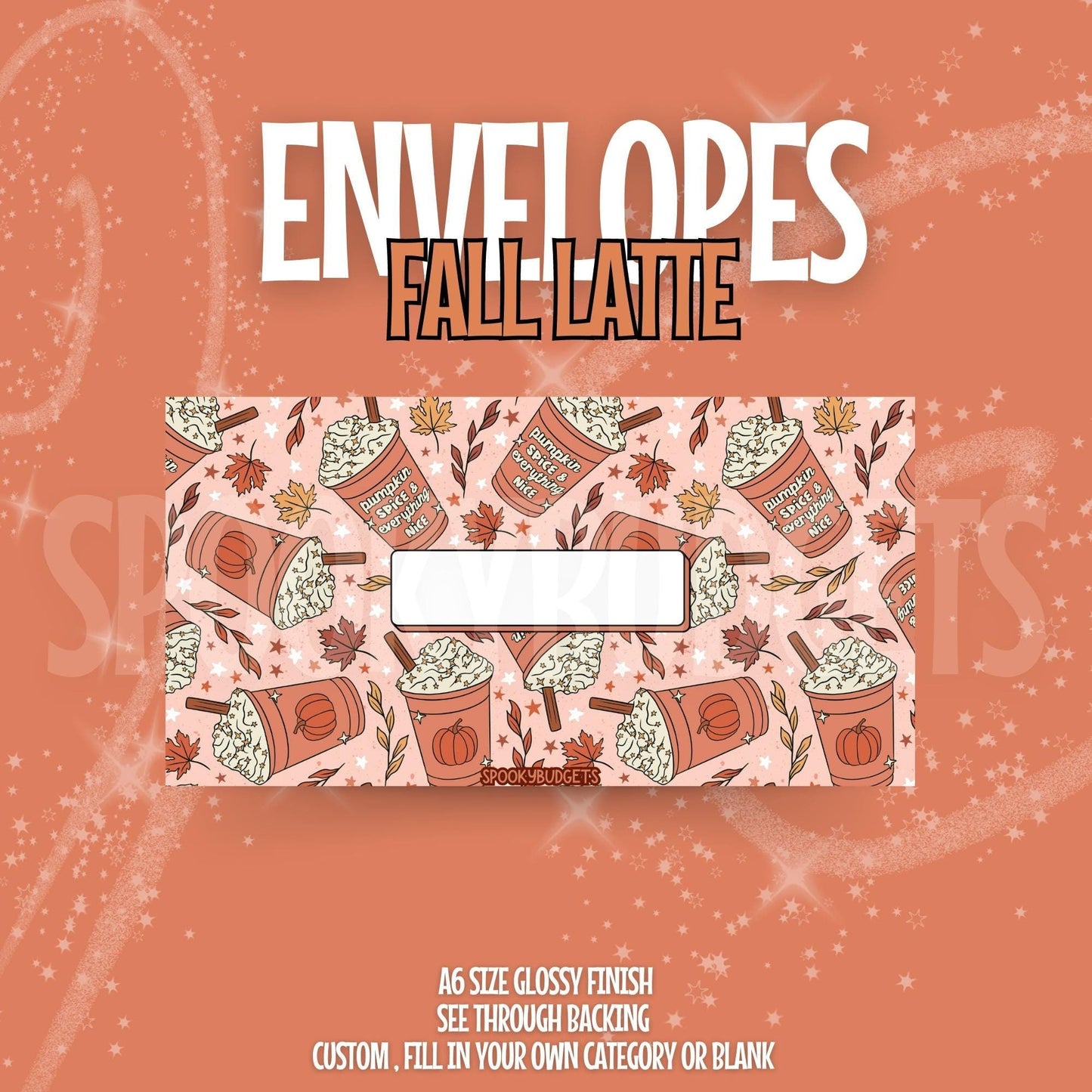 Fall Latte Cash Envelope A6 Laminated