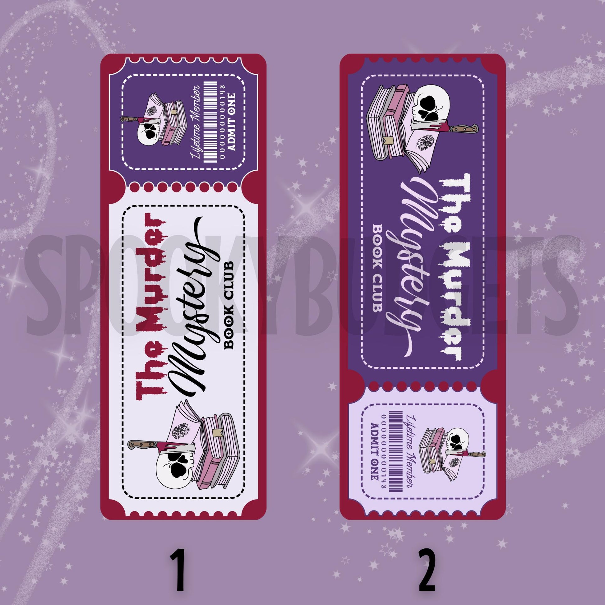 Murder Mystery Book Club - Spooky Bookmarks Laminated