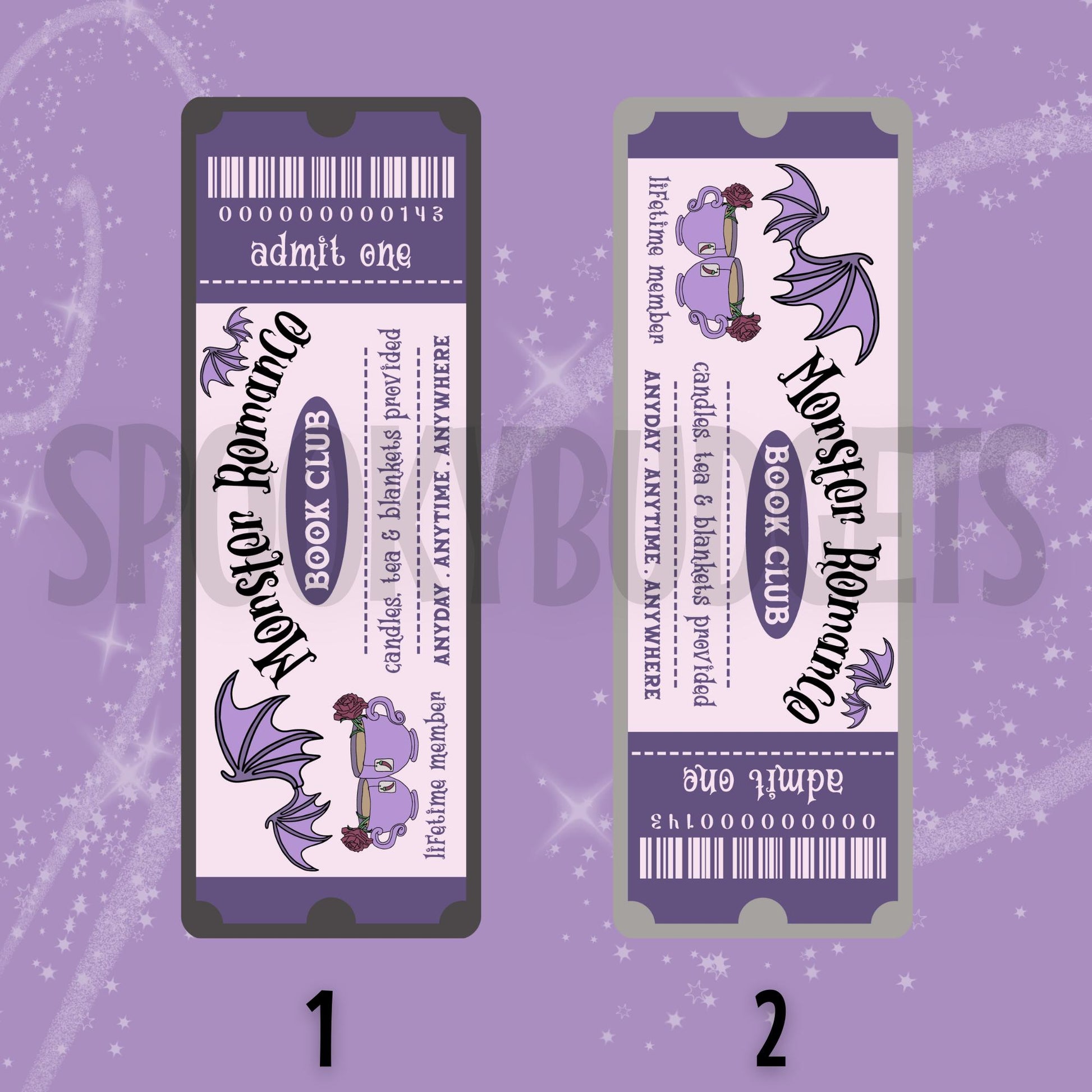 Monster Romance Book Club - Spooky Bookmarks Laminated