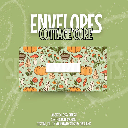 Cottage Core Cash Envelope A6 Laminated Custom Categories