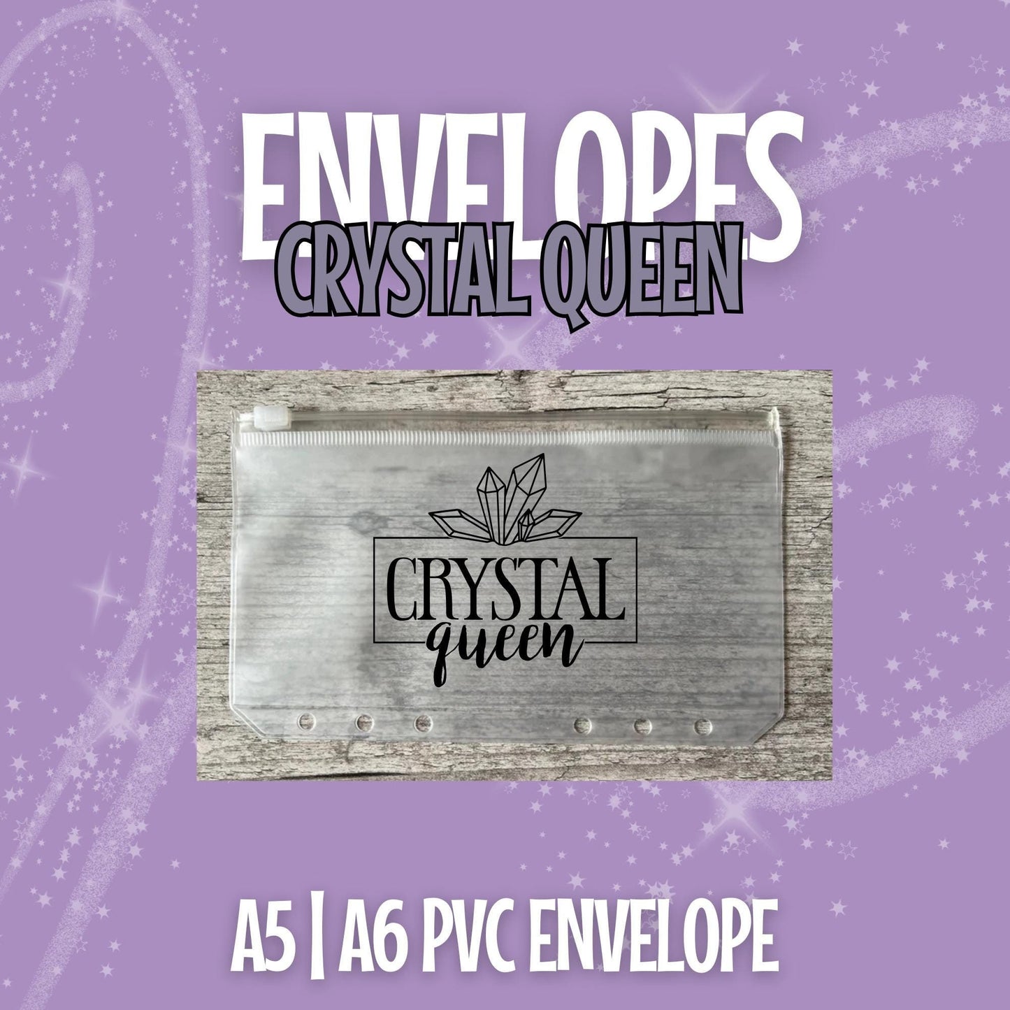 Crystal Queen Vinyl A6 A5 PVC Cash Envelope