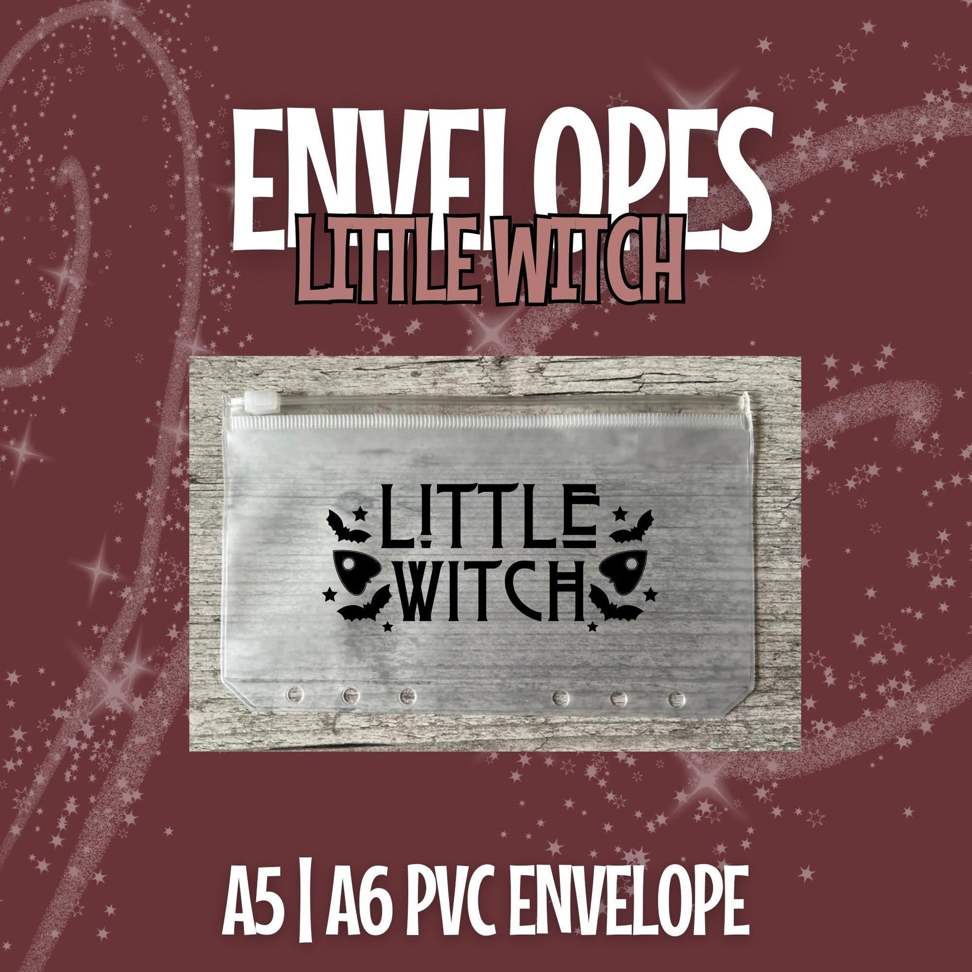 Little Witch Vinyl A6 A5 PVC Cash Envelope