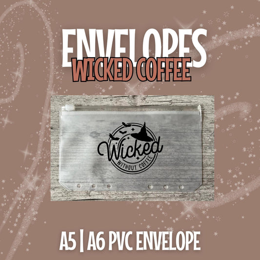 Wicked Coffee Vinyl A6 A5 PVC Cash Envelope