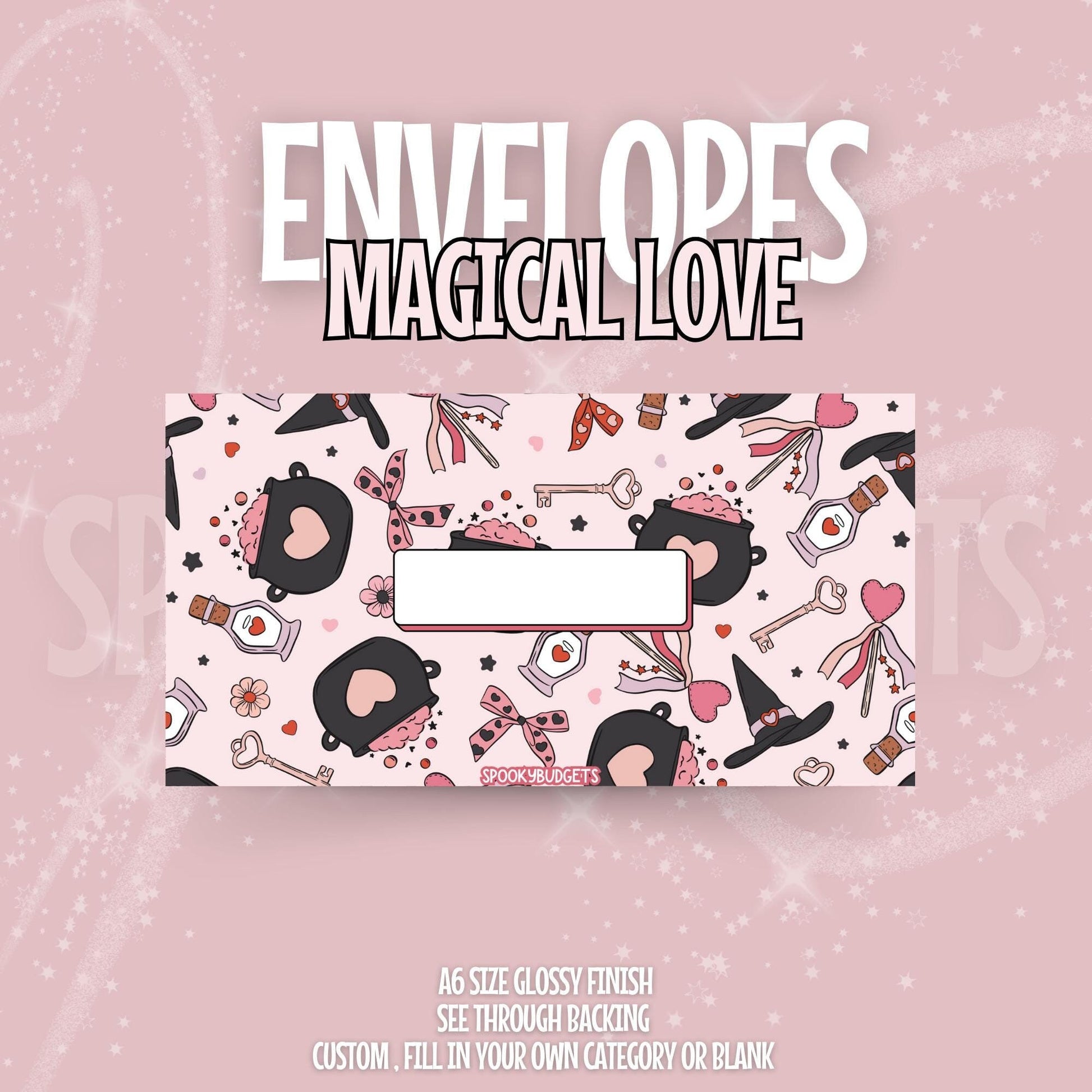 Magical Love Cash Envelope A6 Laminated Custom Categories