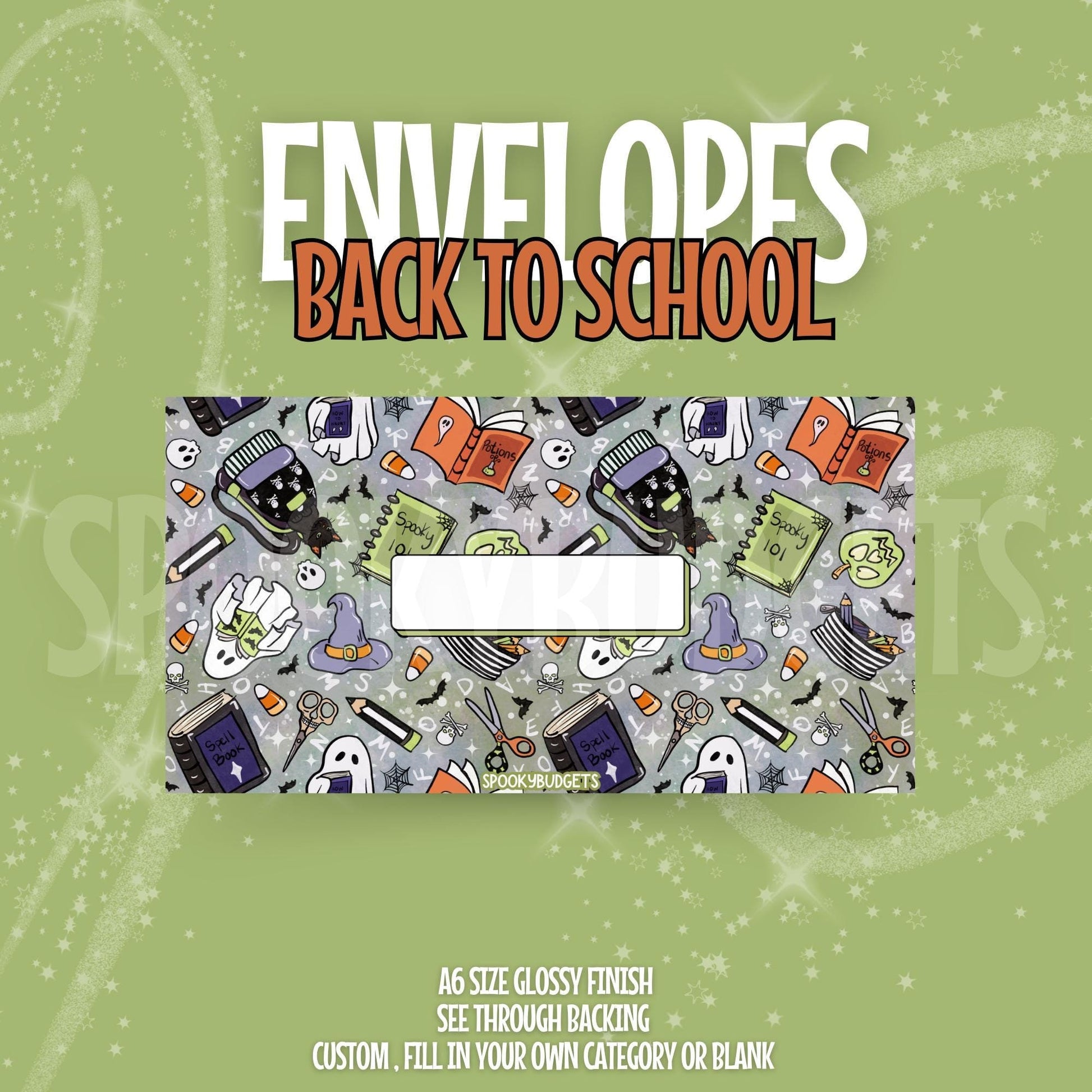 Back to School Cash Envelope A6 Laminated Custom Categories