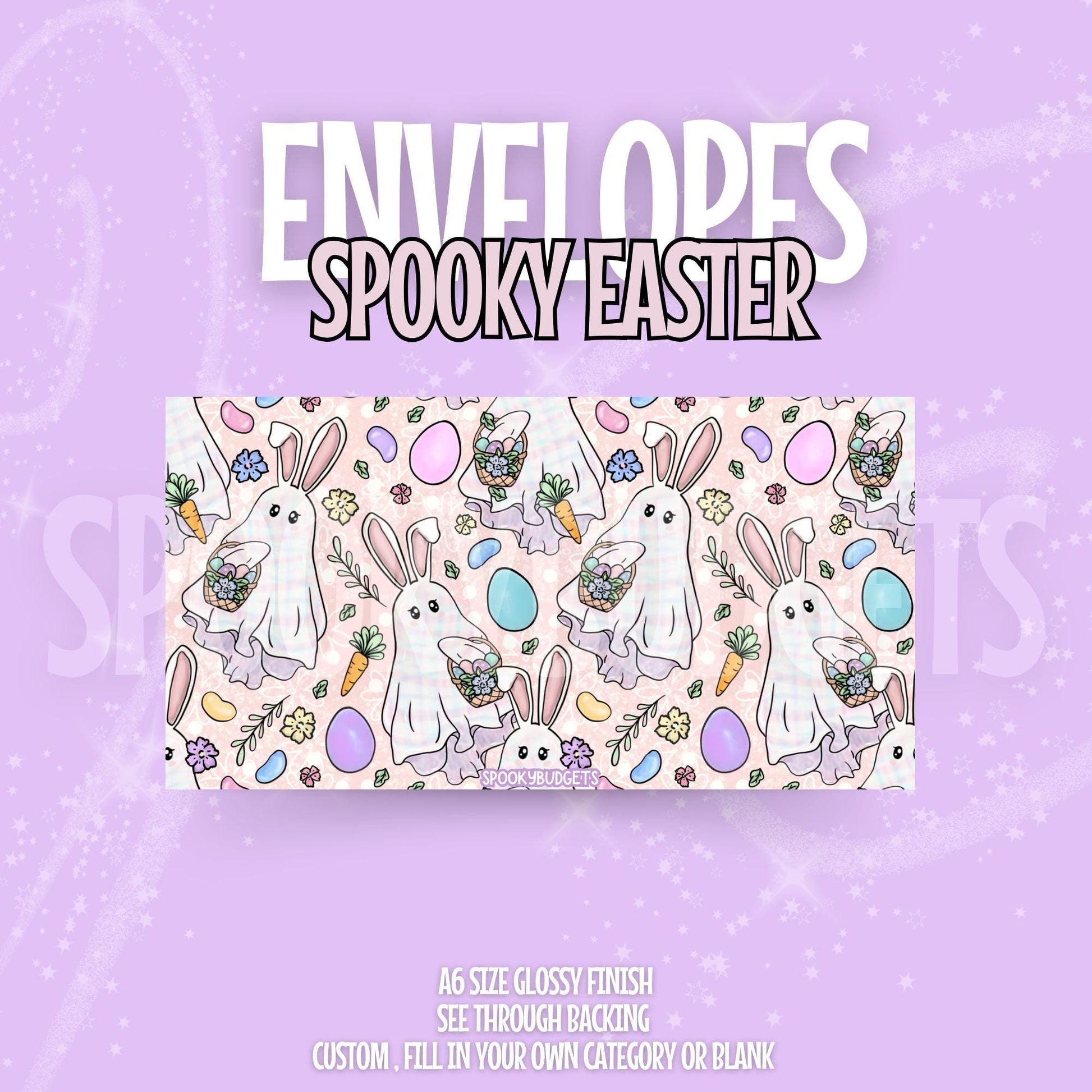 Spooky Easter Cash Envelope A6 Laminated Custom Categories