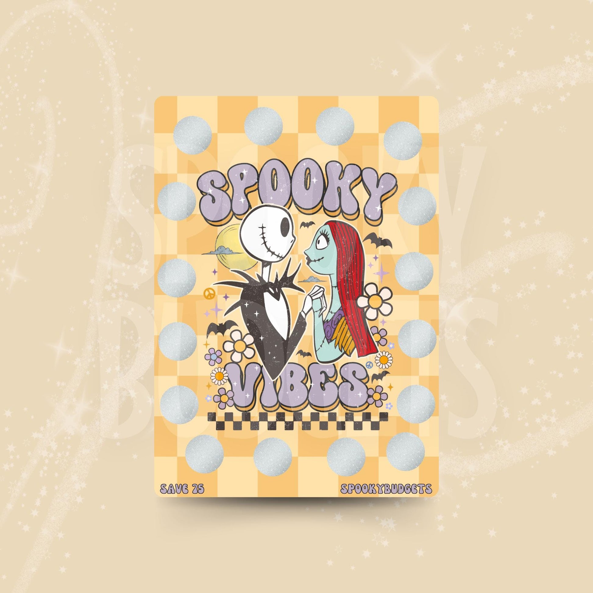 Spooky Vibes Scratch & Save Cash Savings Challenge A5 Laminated 75 Total Savings