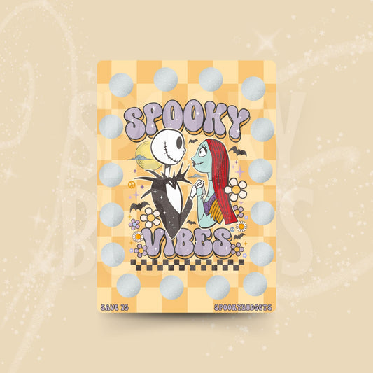 Spooky Vibes Scratch & Save Cash Savings Challenge A5 Laminated 75 Total Savings