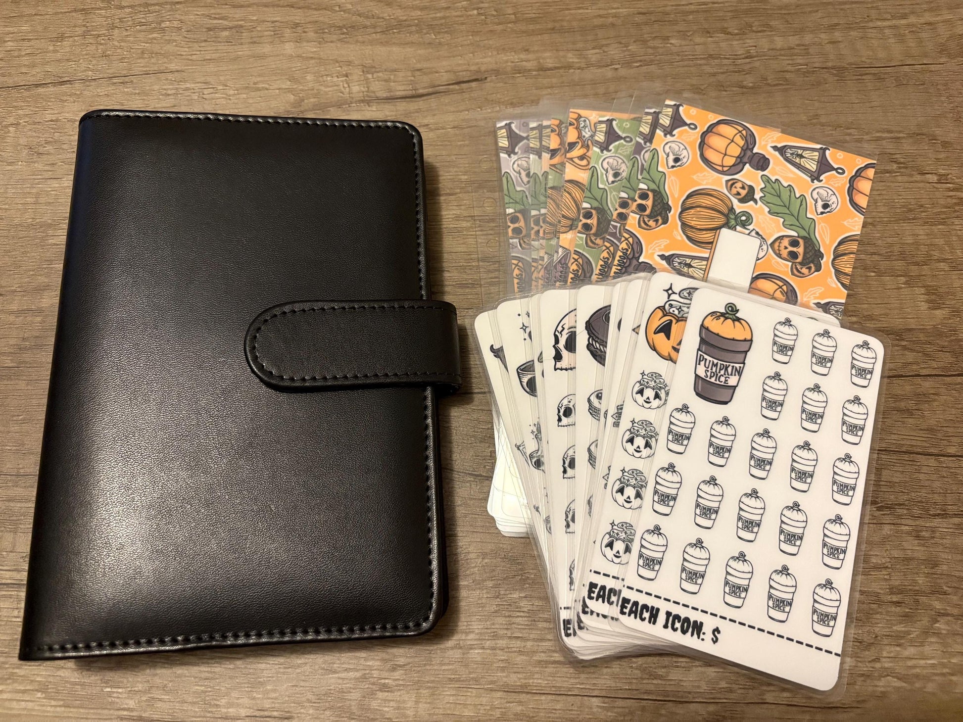 Spooky Autumn Budget Binder A6 Laminated Custom Cash Envelopes w/ Trackers & Sticker Sheet