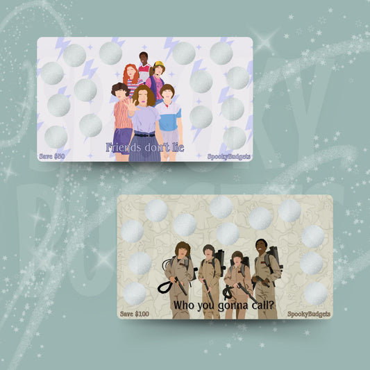 Stranger Friends Scratch & Save Cash Savings Challenge A6 A5 Laminated