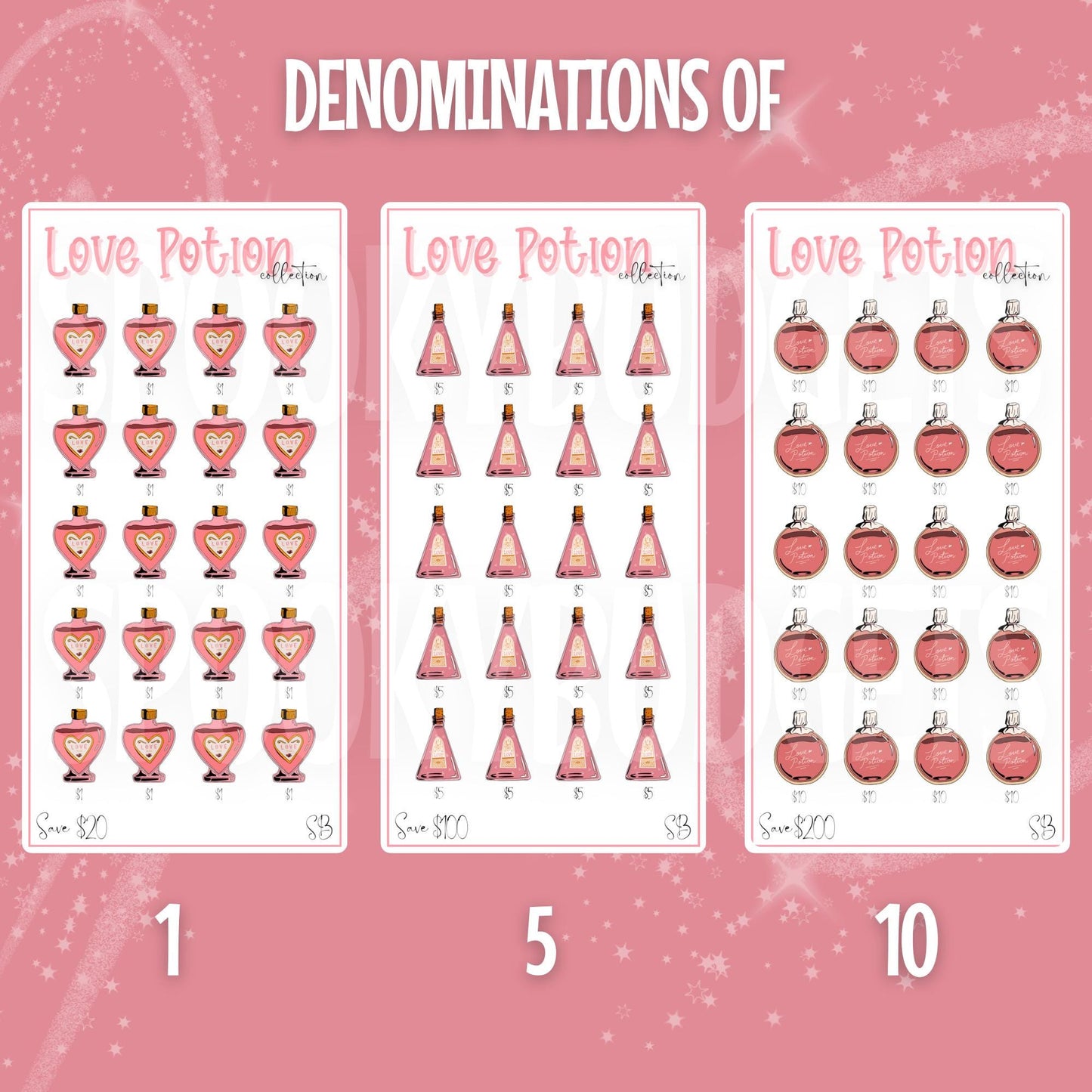 Love Potion Collection Laminated Savings Challenges A6 A5