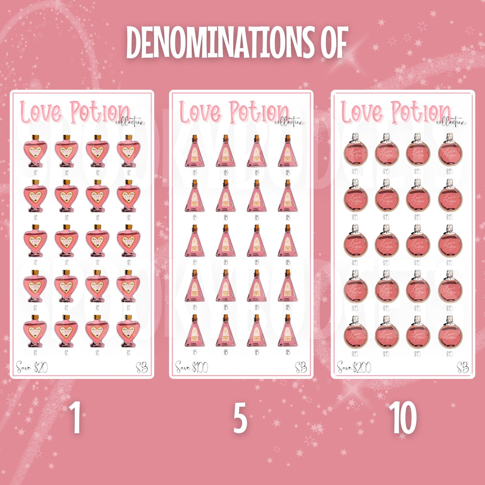 Love Potion Collection Laminated Savings Challenges A6 A5