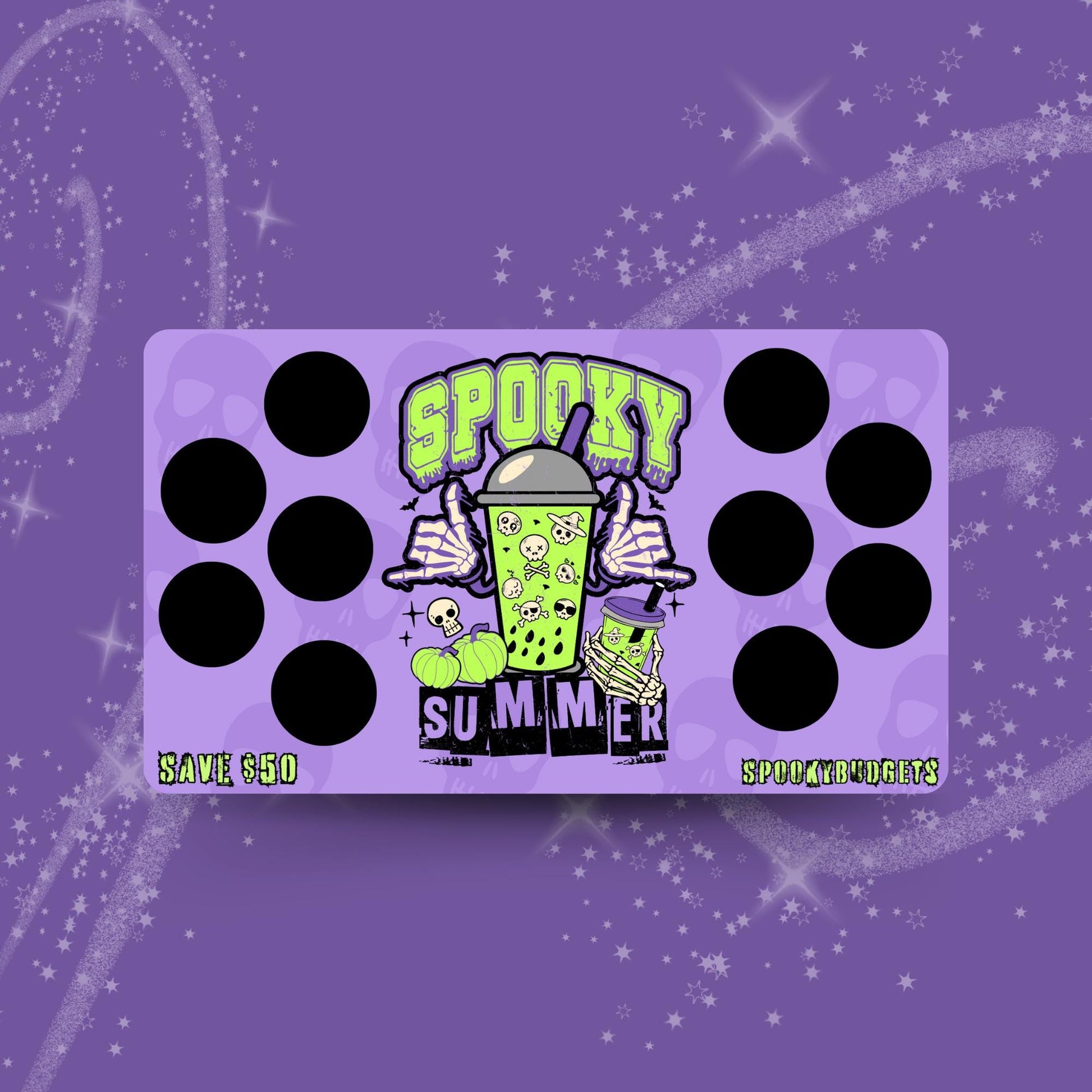 Spooky Summer 2.0 Scratch & Save Challenge A6 A5 Laminated 50/75 Total Savings