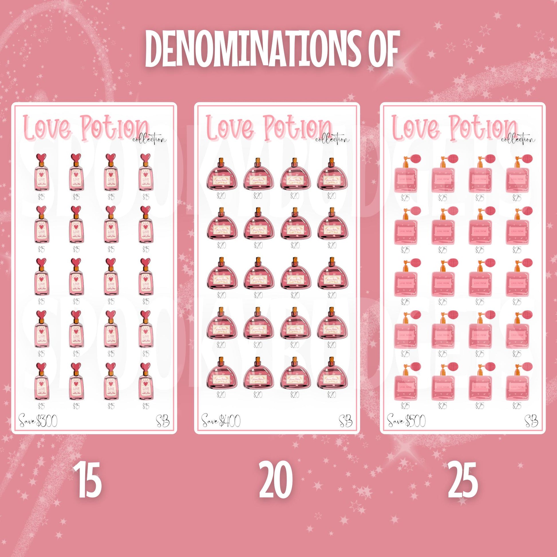 Love Potion Collection Laminated Savings Challenges A6 A5