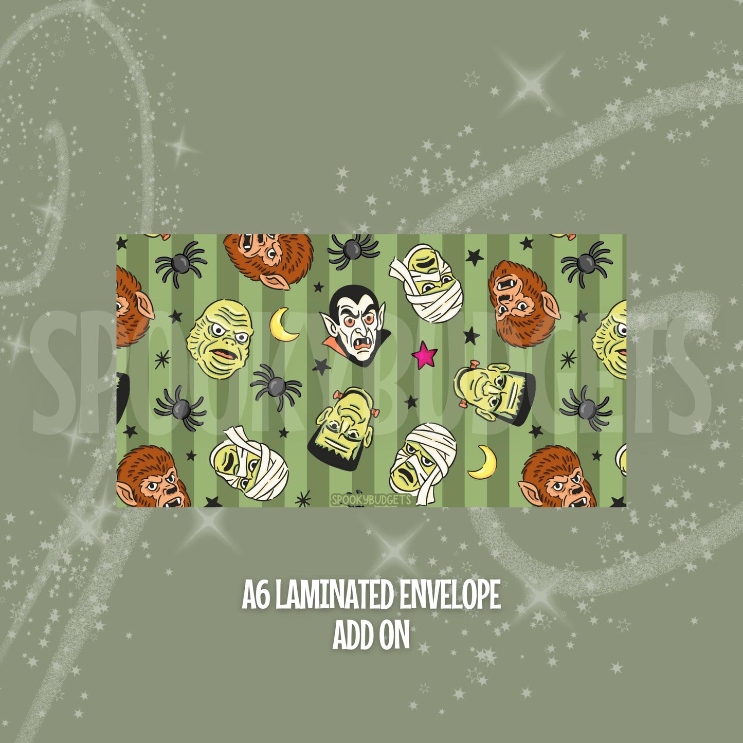 Trick or Treat Monsters Scratch & Save Challenge A6 Laminated 50,80Total Savings w/ Envelope Add on