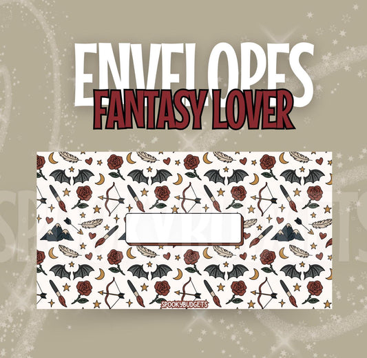 Fantasy Lover Cash Envelope A6 Laminated Custom Categories