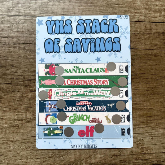 Christmas 2.0 VHS Stack of Savings Scratch Off Challenge A5 5x7