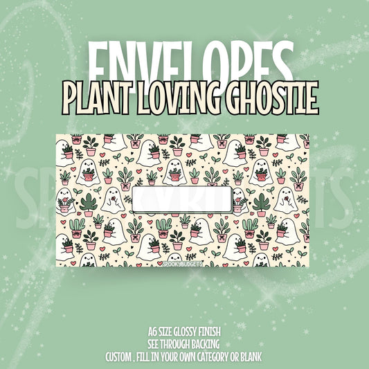 Plant Loving Ghostie Cash Envelope A6 Laminated Custom Categories