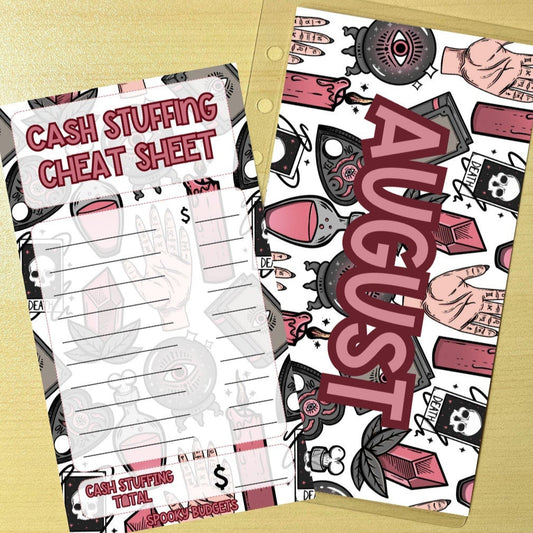 August Cash Stuffing Set Dashboard Envelope A6 Laminated w/ Cheat Sheets