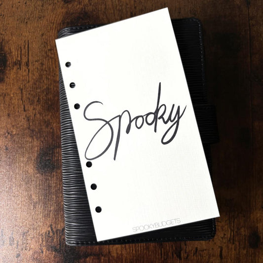 Spooky Linen A6 Binder Dashboard