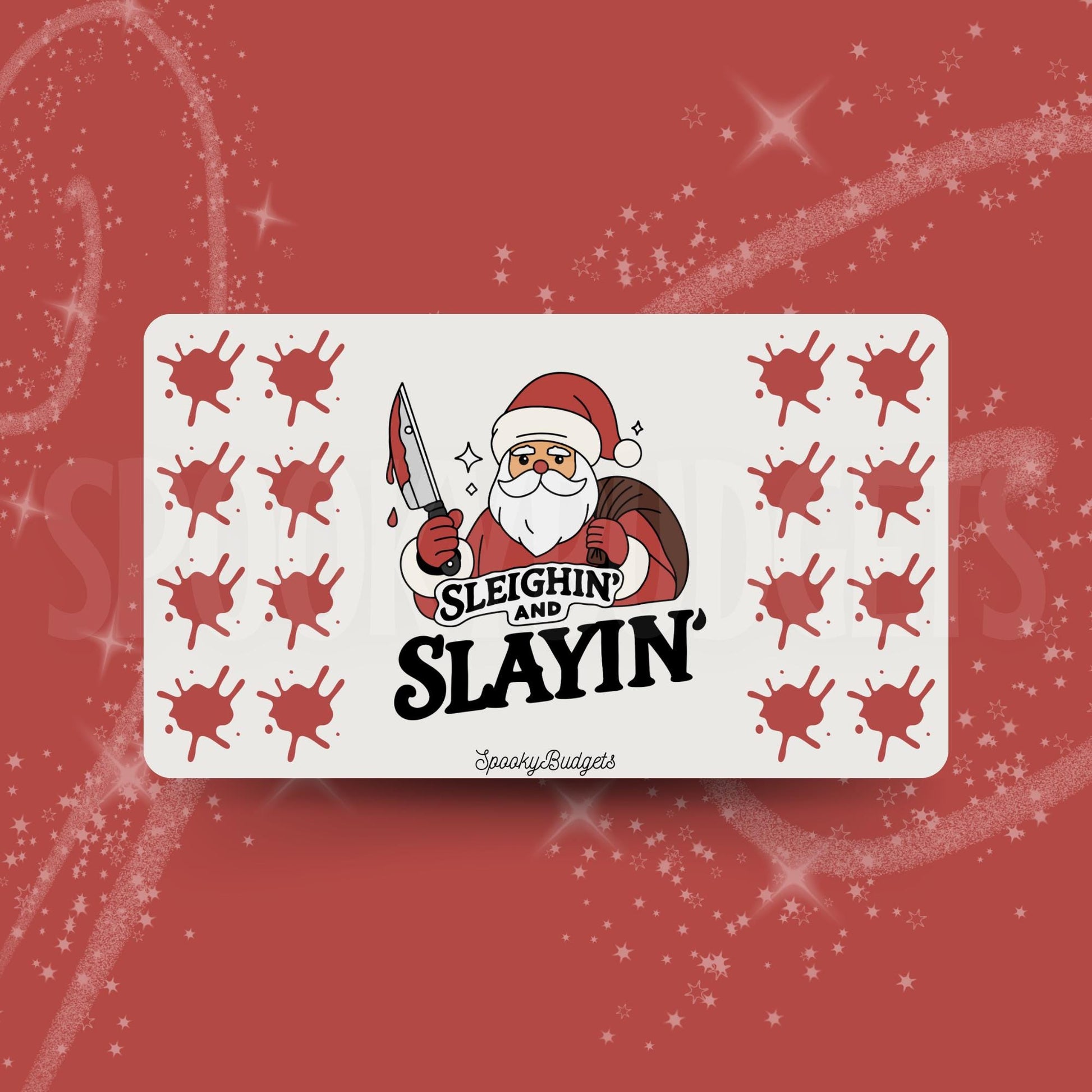 Sleighin' and Slayin' Santa Roll & Save Dice Challenge Laminated A6 A5