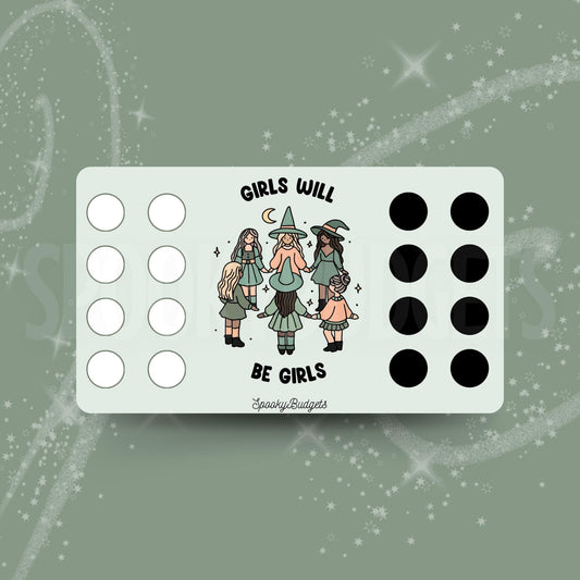 Girls Will Be Girls Roll/Scratch & Save Challenge Laminated A6 A5 50+ Total Savings