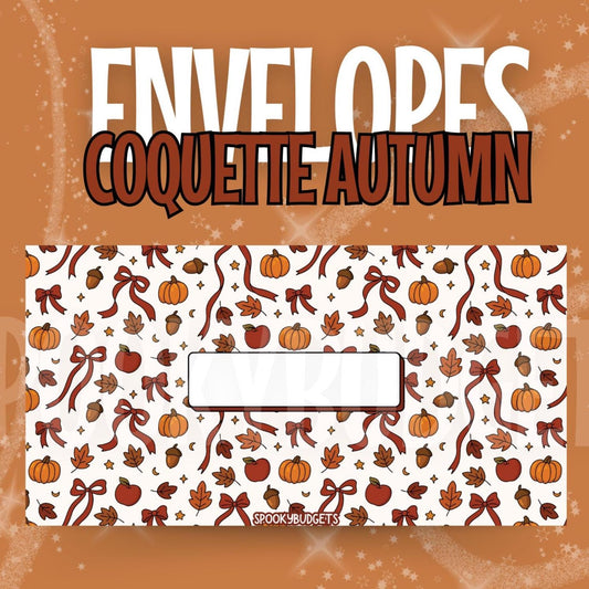 Coquette Autumn Cash Envelope A6 Laminated Custom Categories