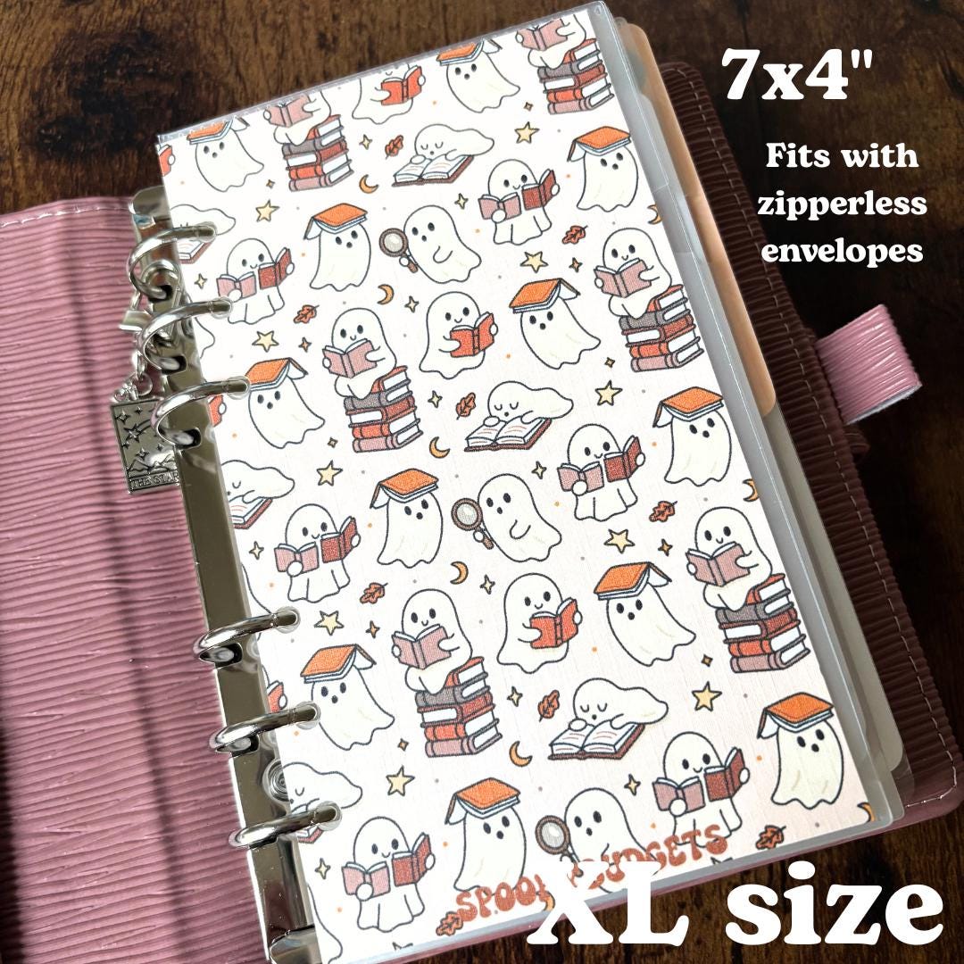 Autumn Bookish Ghoul Linen A6 Binder Dashboard