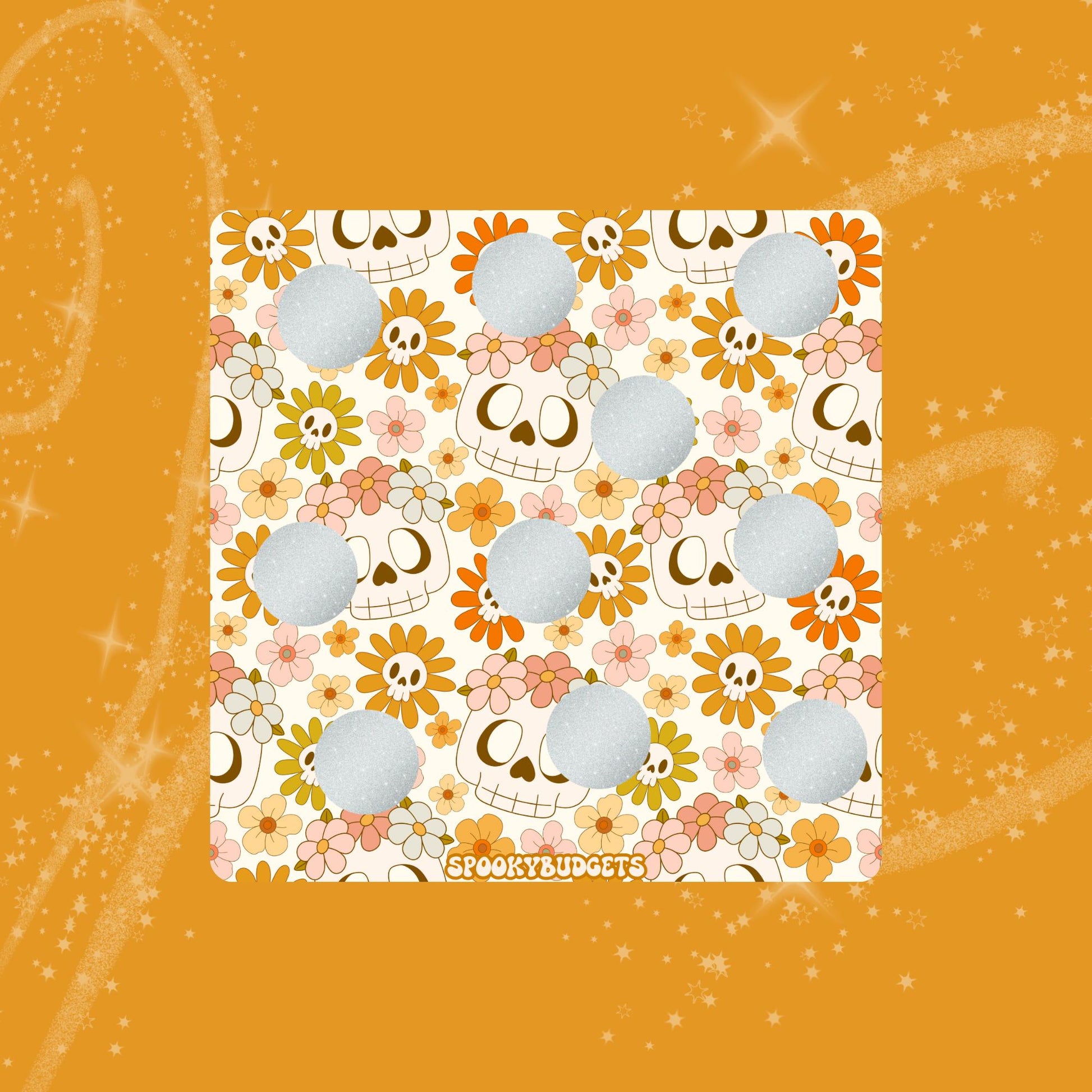 Boho Skull Scratch & Save Cash Savings Challenge A5 Laminated 50 Total Savings 5x5