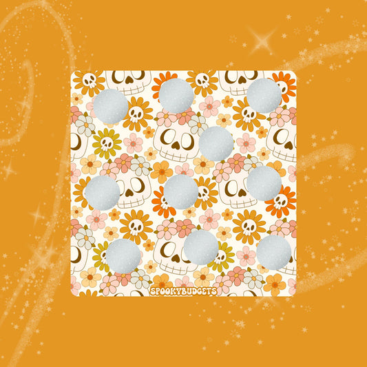 Boho Skull Scratch & Save Cash Savings Challenge A5 Laminated 50 Total Savings 5x5