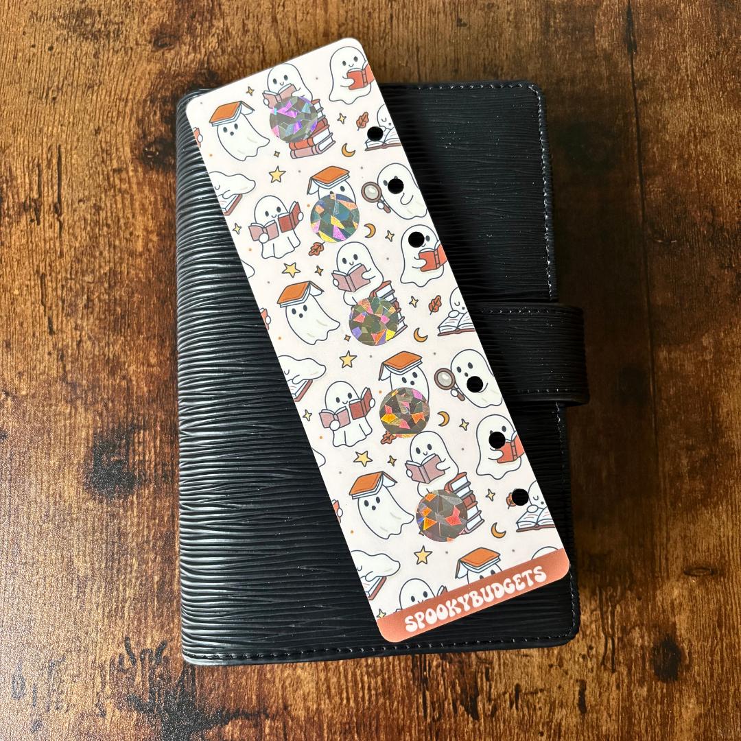 Autumn Bookish Ghoul Laminated A6 Binder Bookmark Scratch & Save Challenge