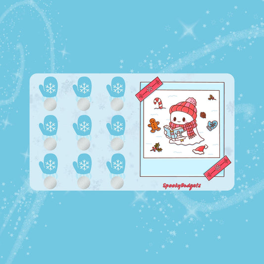 Snowy Day Ghost Scratch & Save Challenge Laminated A6 A5 50 Total Savings