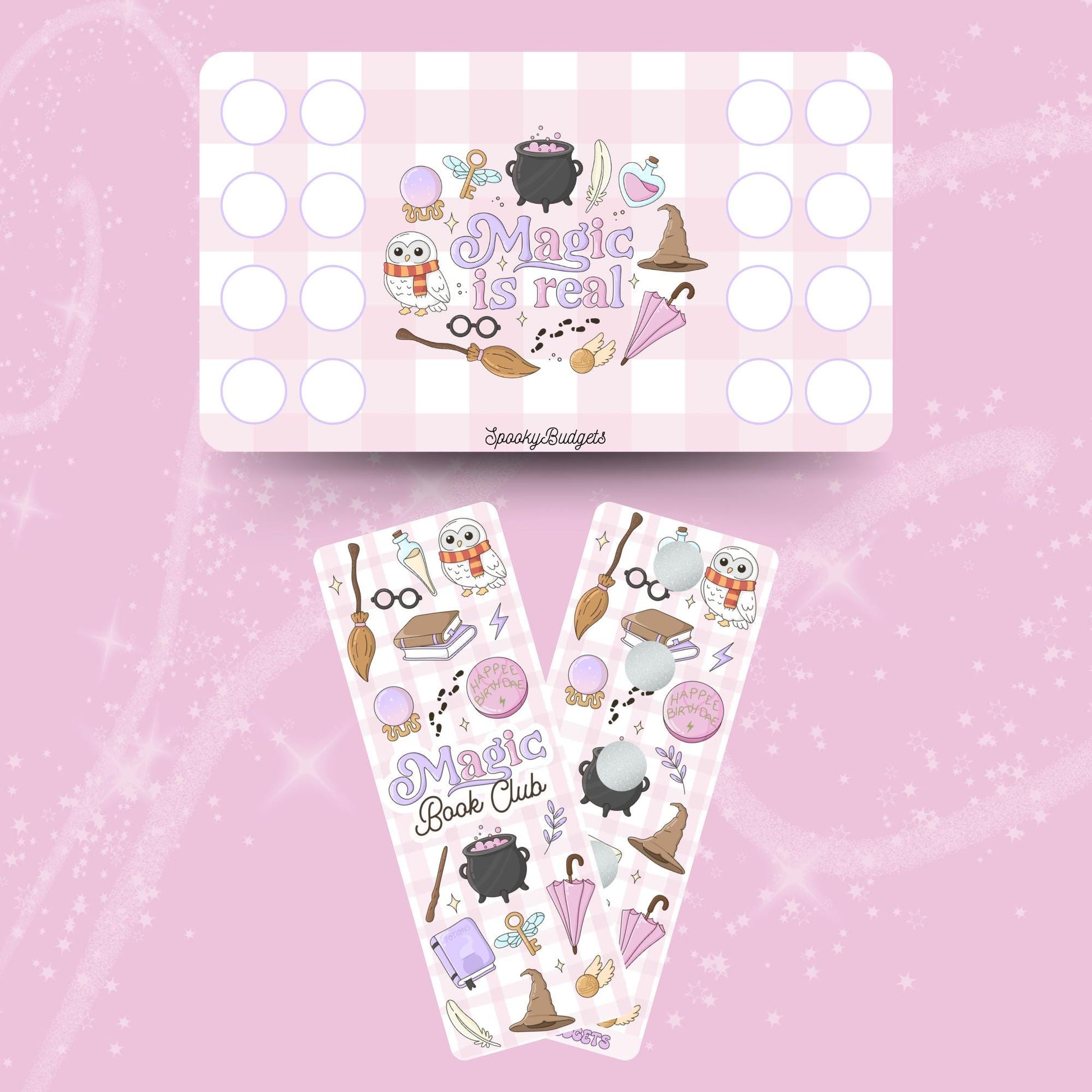 Magic is Real Dice Challenge & Binder Bookmark Scratch Off Challenge Set A6 Laminated