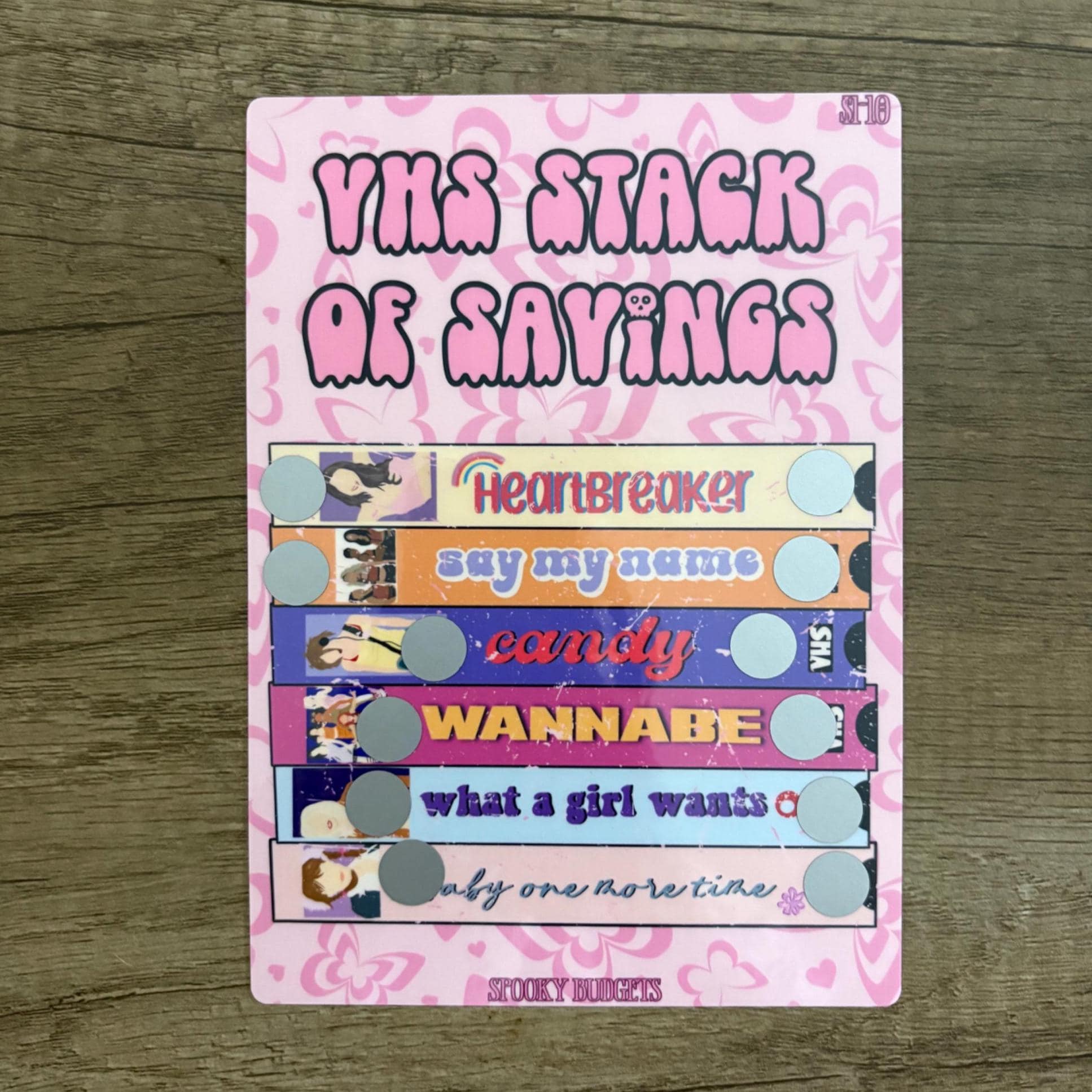 90s Pop Hits VHS Stack of Savings Scratch Off Movies Challenge A5 5x7