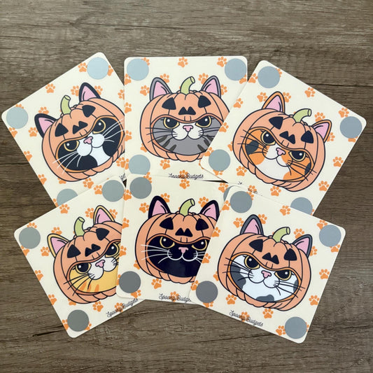 Pumpkin Kitties Mini Scratch & Save Set of 6 Challenges 75/150 Total Savings