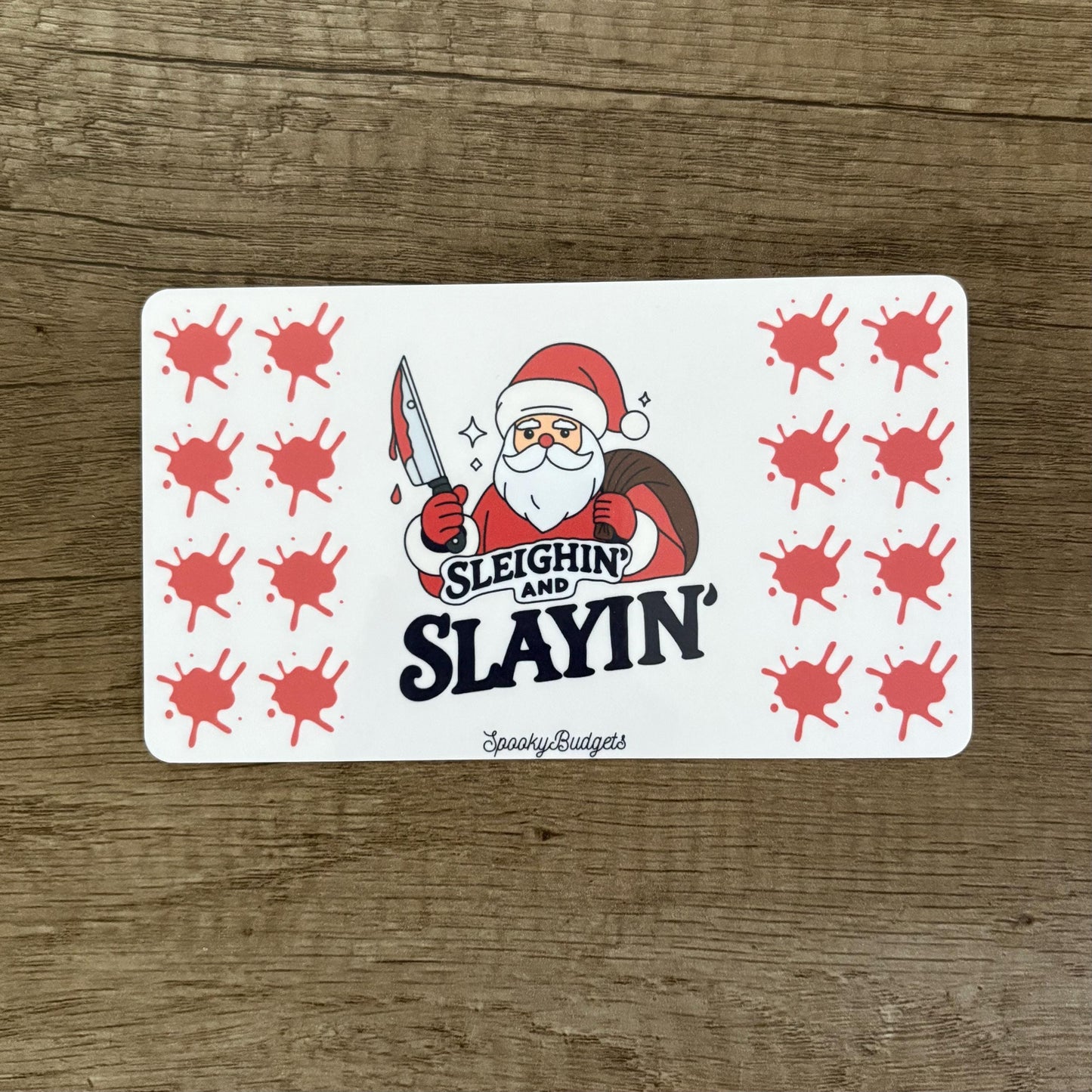 Sleighin' and Slayin' Santa Roll & Save Dice Challenge Laminated A6 A5
