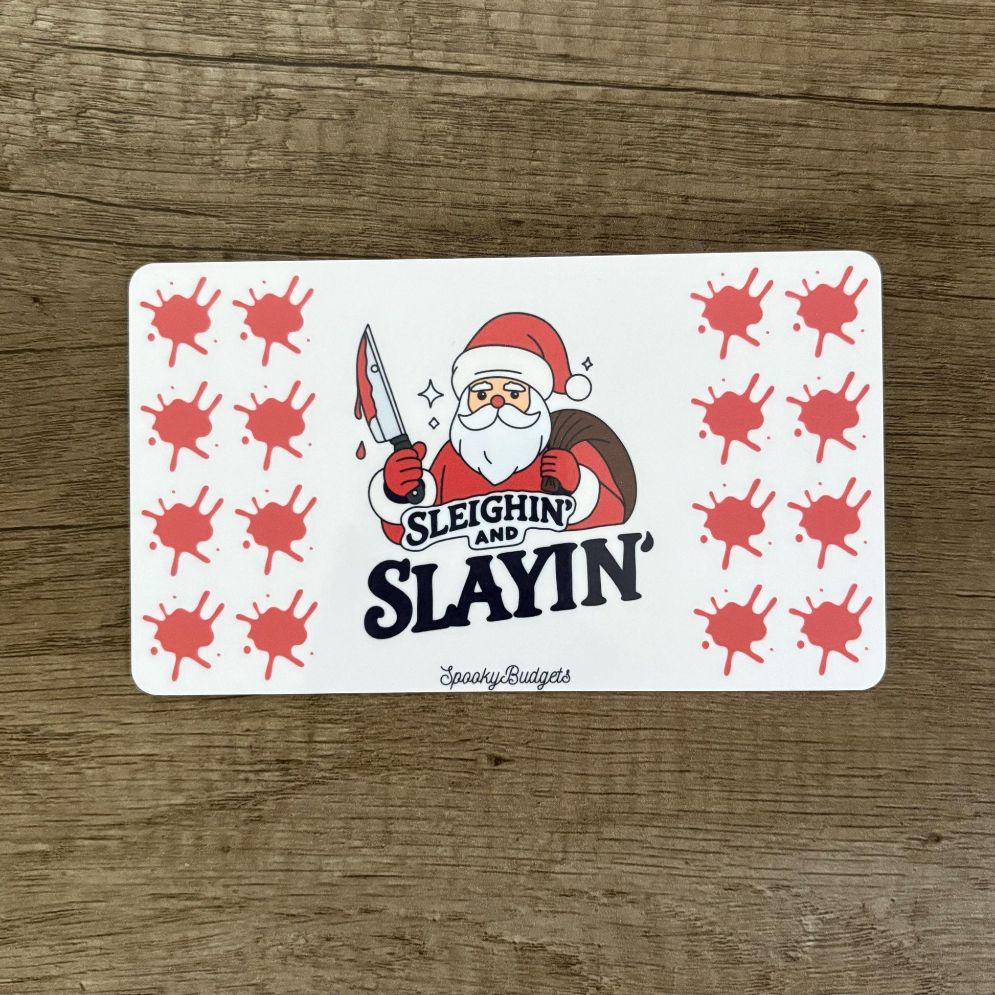 Sleighin' and Slayin' Santa Roll & Save Dice Challenge Laminated A6 A5